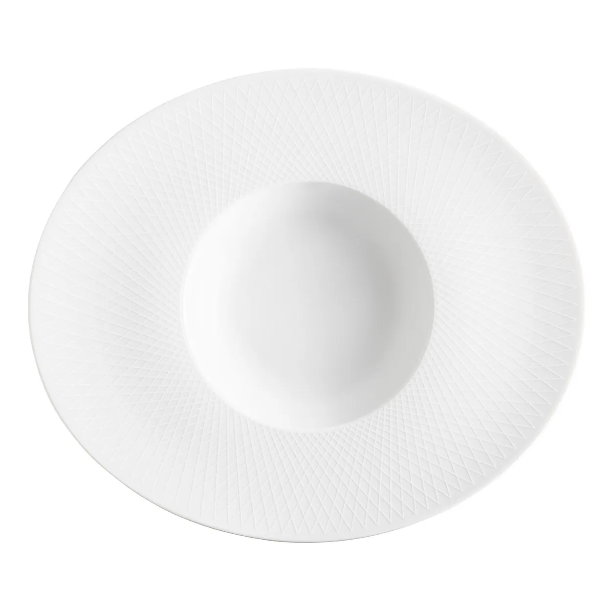 Degrenne Collection Graphique Blanc Classique White Oval Gourmet Plate 32 cm